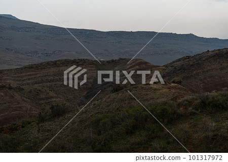 Colorful slopes in Garedja desert in Georgia 101317972