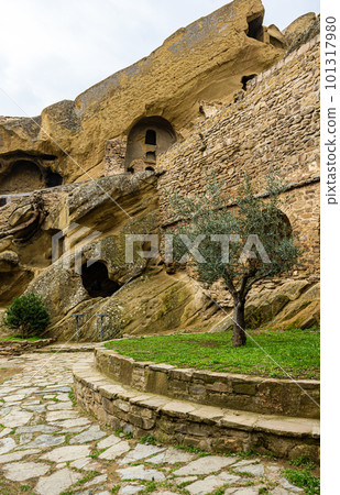 Ancient rock monastery David Garedji in Georgia 101317980