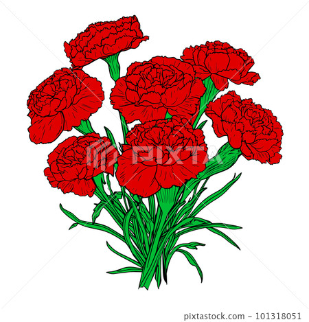 Bouquet of red carnations :: AI-generated image Bouquet of red carnations :: AI-generated image 101318051