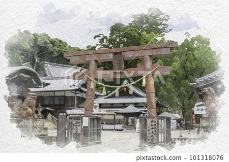 岡山縣倉敷市由香神社本社鳥居 岡山縣倉敷市由香神社本社鳥居 101318076