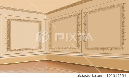 Empty brown walls in an art gallery illustration Empty brown walls in an art gallery illustration 101319364