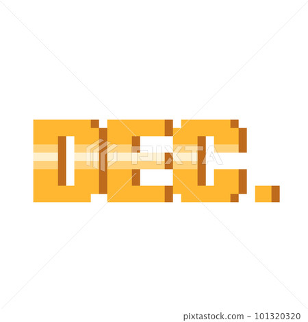 Pixel art gold short december text. Pixel art gold short december text. 101320320