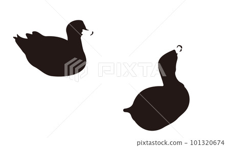 pen drawing of a duck floating on water pen drawing of a duck floating on water 101320674