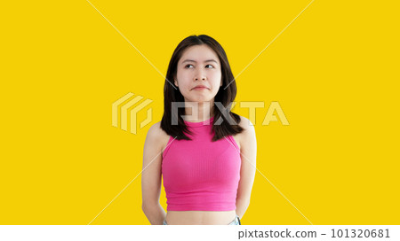 Woman made a grimace and was offended by the small matter, Sad face, Pouting sad expression, bored, Drama queen, Woman isolated from background. Woman made a grimace and was offended by the small matter, Sad face, Pouting sad expression, bored, Drama queen, Woman isolated from background. 101320681