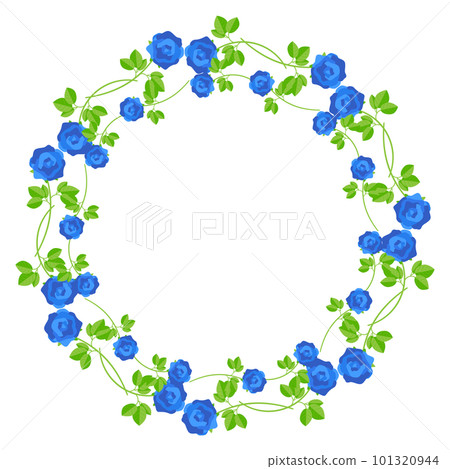 藍色玫瑰花環框架 101320944