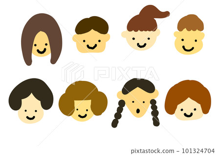 Faces of girls of various ages 101324704