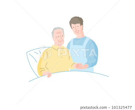 Men and elderly men and caregiving - Stock Illustration [101325477] - PIXTA