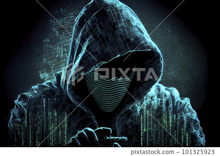 shadow crime on the dark web Internet hologram of a digital hacker concealed 101325923