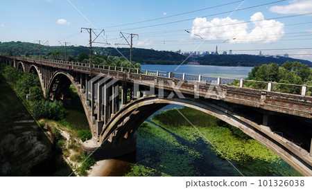 Kiev, Ukraine July 12, 2020: railway bridge over the Dnieper river 101326038
