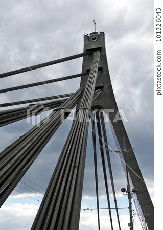 Kiev, Ukraine May 16, 2020: North bridge over the Dnieper river, Kiev city Ukraine 101326043