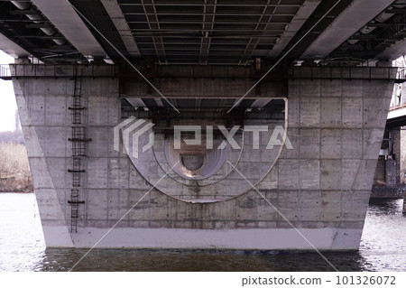Kiev, Ukraine March 13, 2020: railway bridge over the Dnieper River 101326072