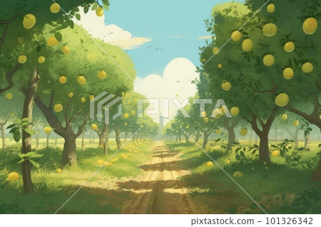 Lemon garden tree. Summer fruit. Generate Ai Lemon garden tree. Summer fruit. Generate Ai 101326342