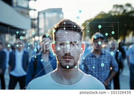 Man face detection. Id technolody. Fictional person. Generate Ai Man face detection. Id technolody. Fictional person. Generate Ai 101326439