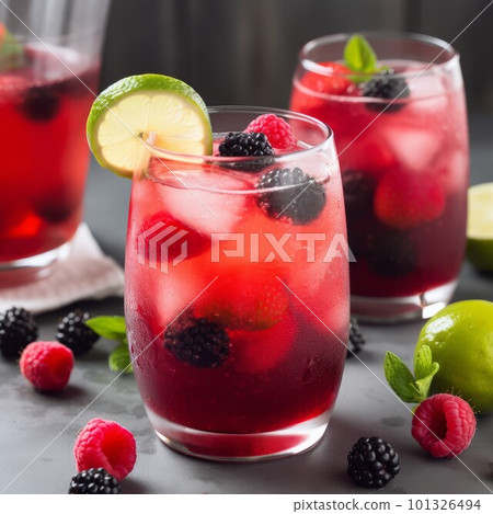 Berry drink cocktail. Juice soda. Generate Ai Berry drink cocktail. Juice soda. Generate Ai 101326494