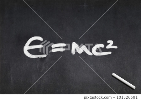 E equal mc2 written on a blackboard 101326591