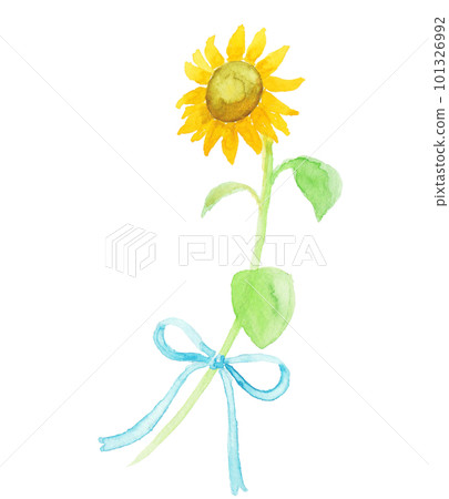 水彩畫的向日葵夏季賀卡插圖 水彩畫的向日葵夏季賀卡插圖 101326992