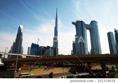 Dubai, UAE February 20, 2020: the tallest building in the world Burj Khalifa Dubai, UAE February 20, 2020: the tallest building in the world Burj Khalifa 101328019