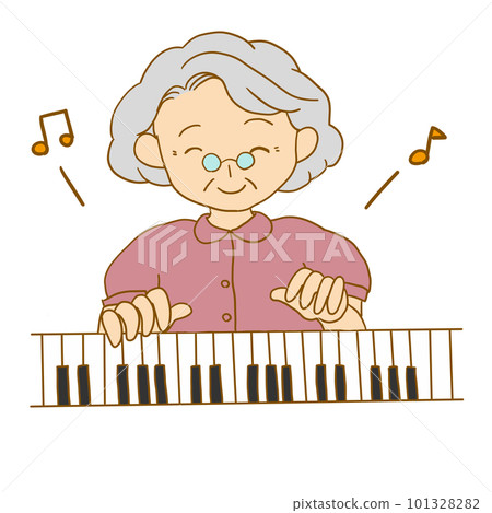 彈鋼琴的資深婦女 101328282