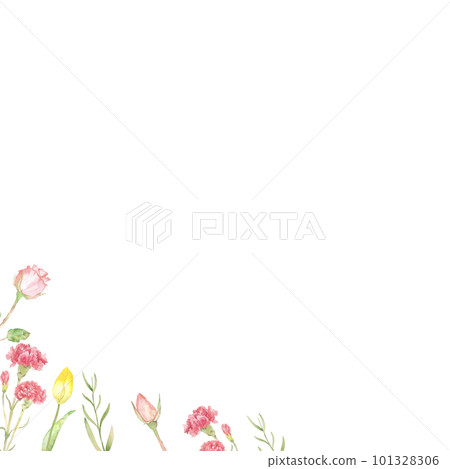 Watercolor frame material of colorful spring flowers Watercolor frame material of colorful spring flowers 101328306
