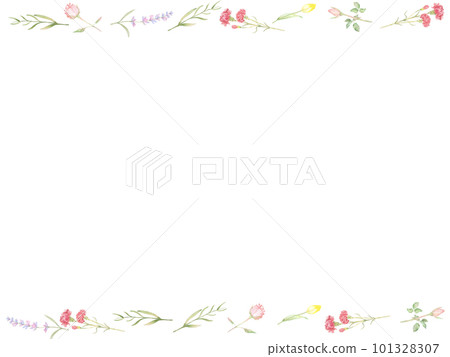 水彩繪的花植物學框架 水彩繪的花植物學框架 101328307