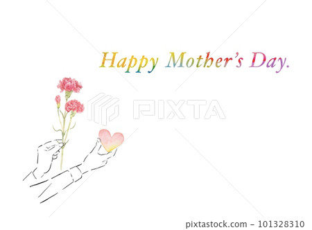 在母親節送康乃馨的水彩插圖 101328310
