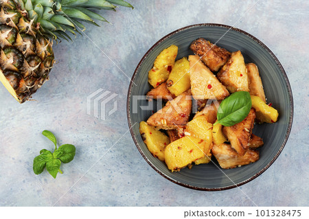 Grilled Tofu with pineapple. Grilled Tofu with pineapple. 101328475
