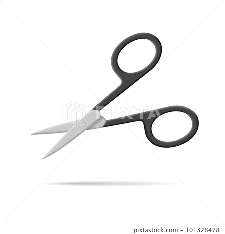 Manicure scissors with black handles and metal blade. Vector illustration. Isolated Manicure scissors with black handles and metal blade. Vector illustration. Isolated 101328478