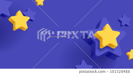 Vector 3d render background with volume stars poping up on blue backdrop Vector 3d render background with volume stars poping up on blue backdrop 101328488
