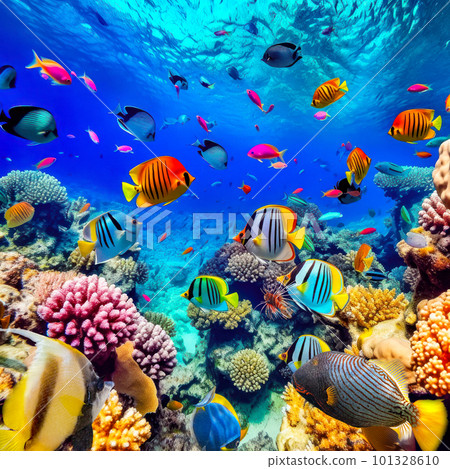 Underwater world in tropical ocean. 101328610