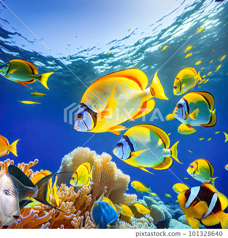 Underwater world in tropical ocean. 101328640