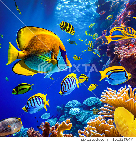 Underwater world in tropical ocean. 101328647