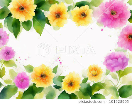 多彩的花框架 101328905
