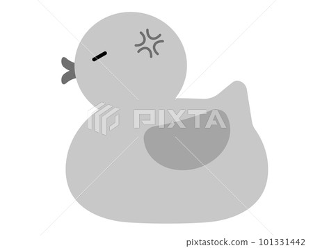 鬆散的玩具鴨子生氣了灰度 鬆散的玩具鴨子生氣了灰度 101331442