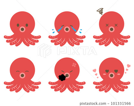 Loose and cute octopus set of 6 colors 101331566