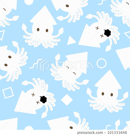 Seamless pattern with loose squid and geometric patterns Seamless pattern with loose squid and geometric patterns 101331648
