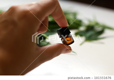 Cbd oil. Natural hemp oil surrounded by fresh juicy cannabis shoots and leaves. Brown glass Bottle of THC Oil with Hemp or Cannabis Buds. Health care, natural vitamins. Out of focus Cbd oil. Natural hemp oil surrounded by fresh juicy cannabis shoots and leaves. Brown glass Bottle of THC Oil with Hemp or Cannabis Buds. Health care, natural vitamins. Out of focus 101331676
