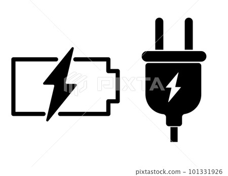充電插頭電池圖標 充電插頭電池圖標 101331926