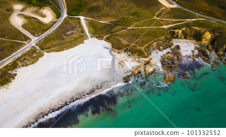 Picturesque Beach Of Plouarzel At The Finistere Atlantic Coast In Brittany, France 101332552