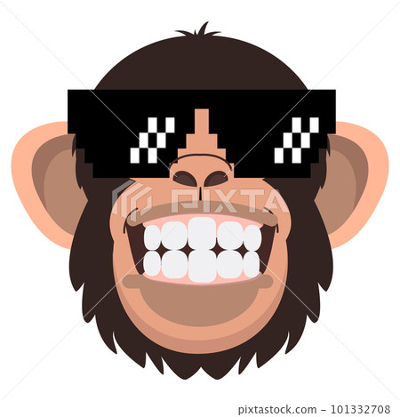 Cool monkey wearing glasses  cartoon 101332708