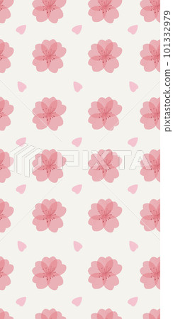 Vertical seamless pattern with beautiful watercolor pink sakura flowers and petals Vertical seamless pattern with beautiful watercolor pink sakura flowers and petals 101332979