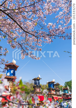 Inuyama Festival, cherry blossoms in full bloom and Mt. Kuruma <Inuyama City, Aichi Prefecture> Inuyama Festival, cherry blossoms in full bloom and Mt. Kuruma <Inuyama City, Aichi Prefecture> 101333270