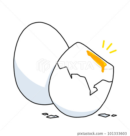 半生不熟的煮雞蛋去皮插畫 101333603