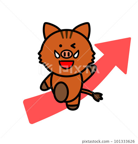 野豬和上升箭頭的插圖 野豬和上升箭頭的插圖 101333626