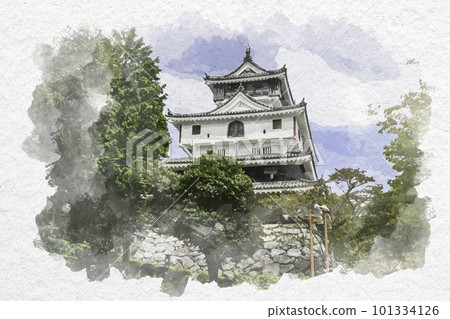山口縣岩國市岩國市水彩畫風格岩國城 101334126