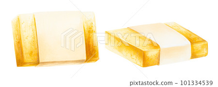 Watercolor natural handmade soap. Skincare illustration isolated on white background. Beauty products and botany elements, cosmetology and medicine. For designers, spa decoration, postcards, wrapping Watercolor natural handmade soap. Skincare illustration isolated on white background. Beauty products and botany elements, cosmetology and medicine. For designers, spa decoration, postcards, wrapping 101334539