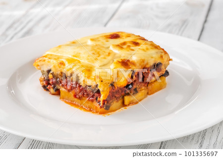 Moussaka eggplant potato based dish 101335697