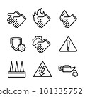 properties of gloves icon for product data design. 101335752