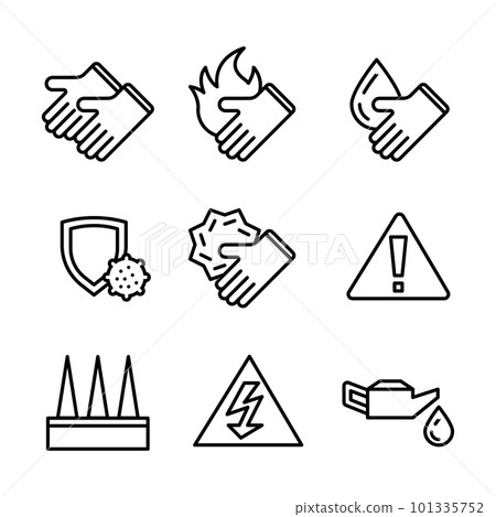 properties of gloves icon for product data design. 101335752