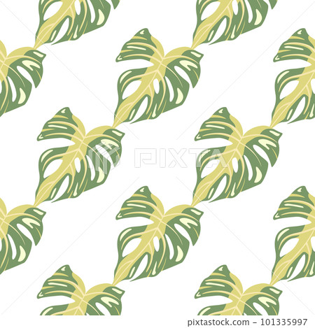 Decorative tropical palm leaves seamless pattern. Jungle leaf seamless wallpaper. Exotic botanical texture. Floral background. 101335997