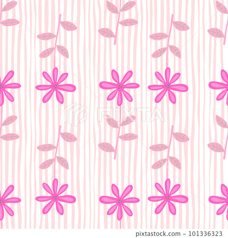 Cute flower seamless pattern. Naive art style. Hand drawn floral endless background. 101336323